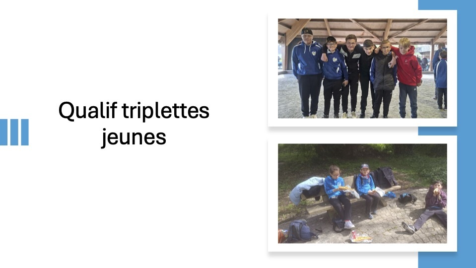 Des beaux parcours pour nos jeunes au qualif triplettes