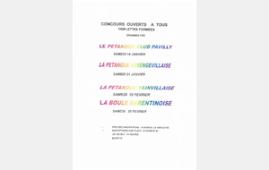CONCOURS OUVERT A TOUS TRIPLETTE PAVILLY