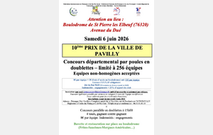 Prix de la ville de Pavilly en doublettes le 6 juin
