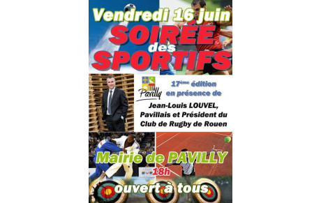 Soirée des sportifs pavillais 2017 : vendredi 16 juin à 18h